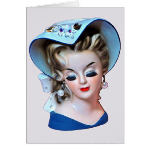 Carte de voeux de la femme Belle Head Vase Bonnet