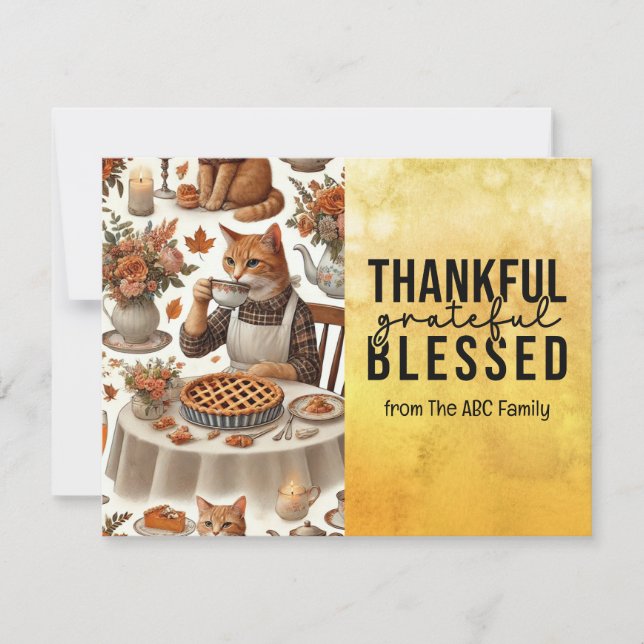 Carte de vœux de la fête de Thanksgiving pour les  (Devant)