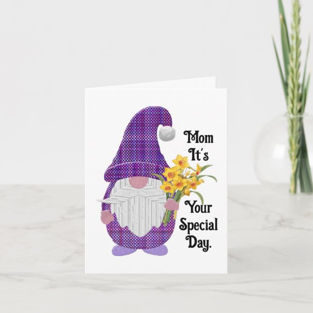 Carte de vœux de la fête des mères Gnome (Devant)