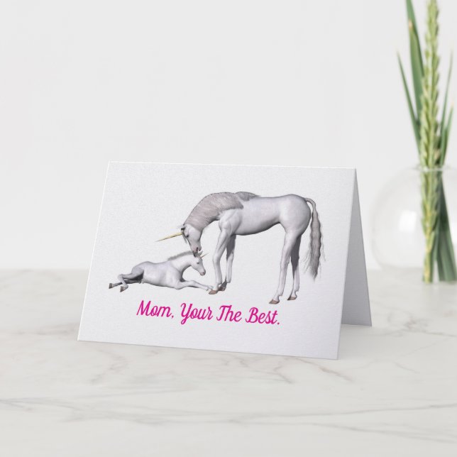 Carte de vœux de la fête des mères Licorne (Devant)