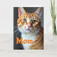 Carte de vœux de la fête des mères pour chat tigré