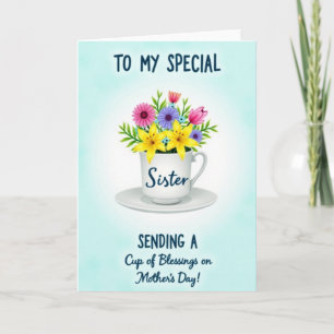 Carte de vœux de la fête des mères Teacup Blessing