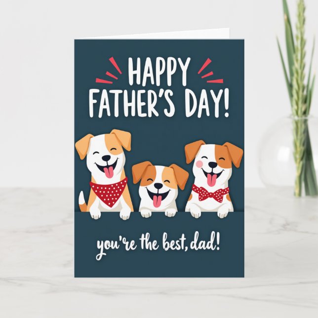 Carte de vœux de la fête des papas pour chien (Devant)