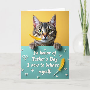 Carte de vœux de la Fête des Pères pour un chat ti