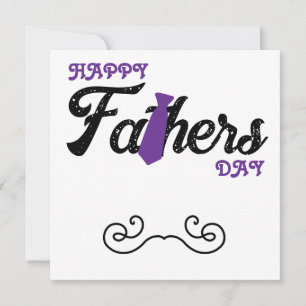Carte de vœux de la fête des pères violet joyeux