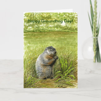 Carte de voeux de la journée de la marmotte
