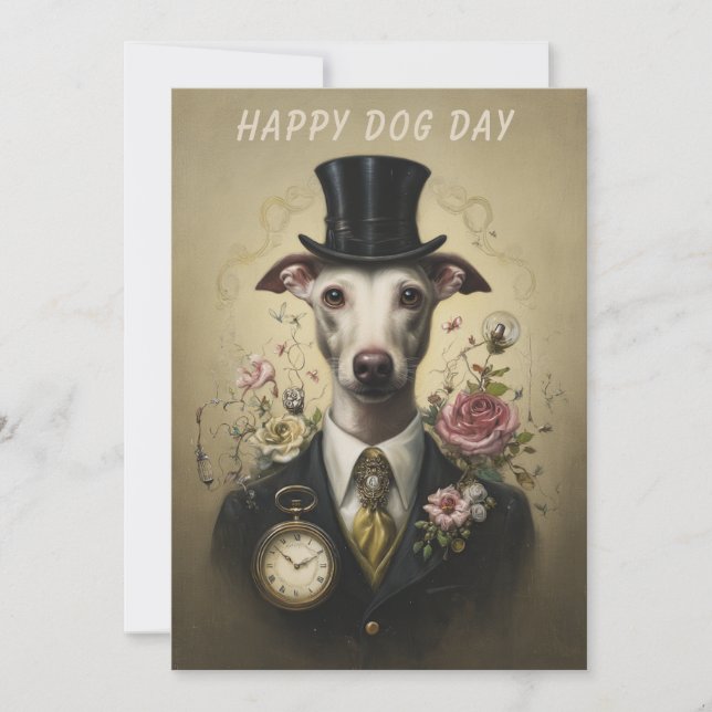 Carte de vœux de la journée du chien – Amusing pou (Devant)
