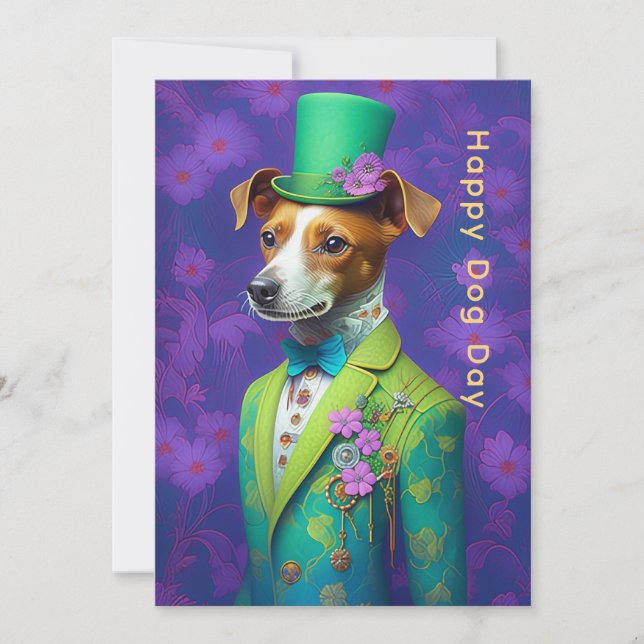 Carte de vœux de la journée du chien – Amusing pou (Devant)