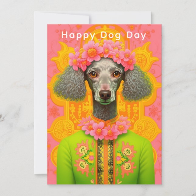 Carte de vœux de la journée du chien – Amusing pou (Devant)