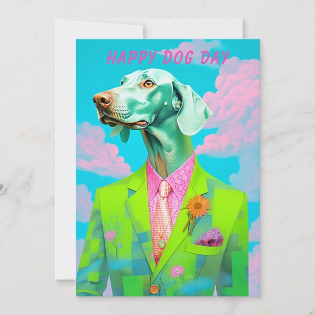 Carte de vœux de la journée du chien – Amusing pou (Devant)