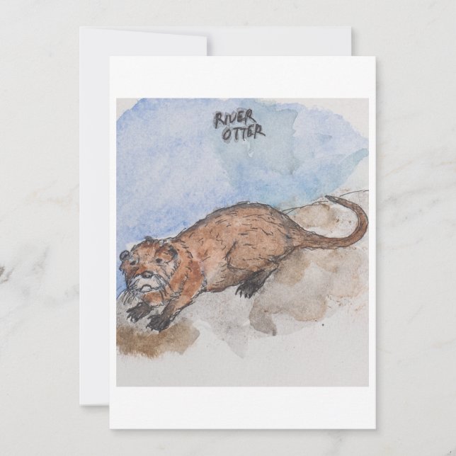 carte de vœux de la loutre de rivière (Devant)