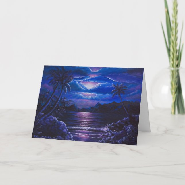 Carte de voeux de la mer de nuit (Devant)