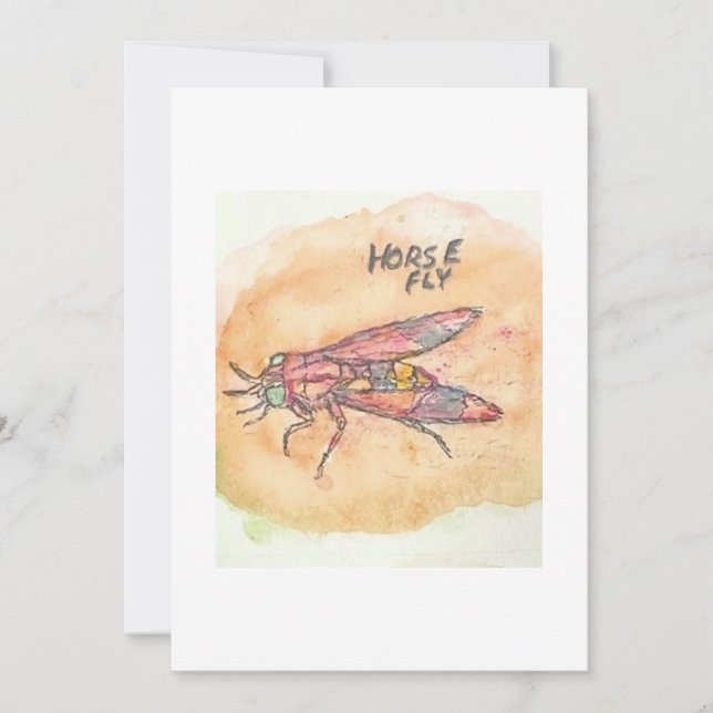 Carte de vœux de la mouche à cheval (Devant)