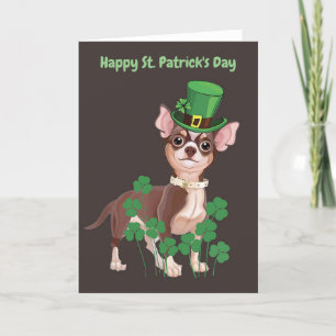 Carte de vœux de la Saint-Patrick avec chiot Chihu