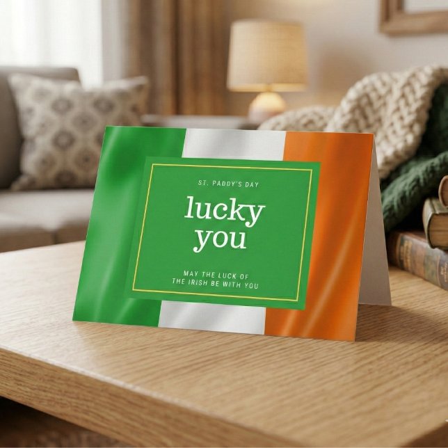 Carte de vœux de la Saint-Patrick avec le drapeau  (Flag of Ireland St. Patrick's Day Greeting Card)