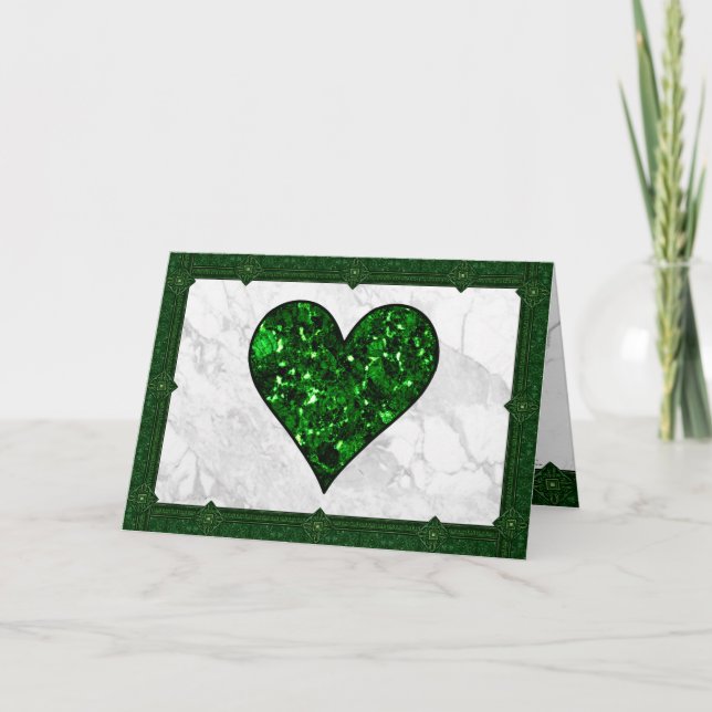 Carte de vœux de la Saint-Patrick Emerald Heart (Devant)