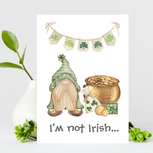 Carte de vœux de la Saint-Patrick Gnome garçon fli