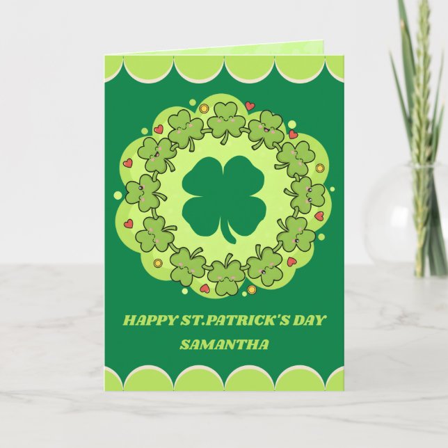 Carte de vœux de la Saint-Patrick Lucky Hugs (Devant)