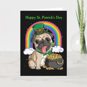 Carte de vœux de la Saint-Patrick pour chien Carli
