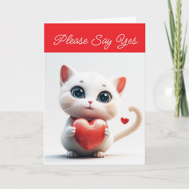 Carte de vœux de la Saint-Valentin avec un chaton  (Devant)