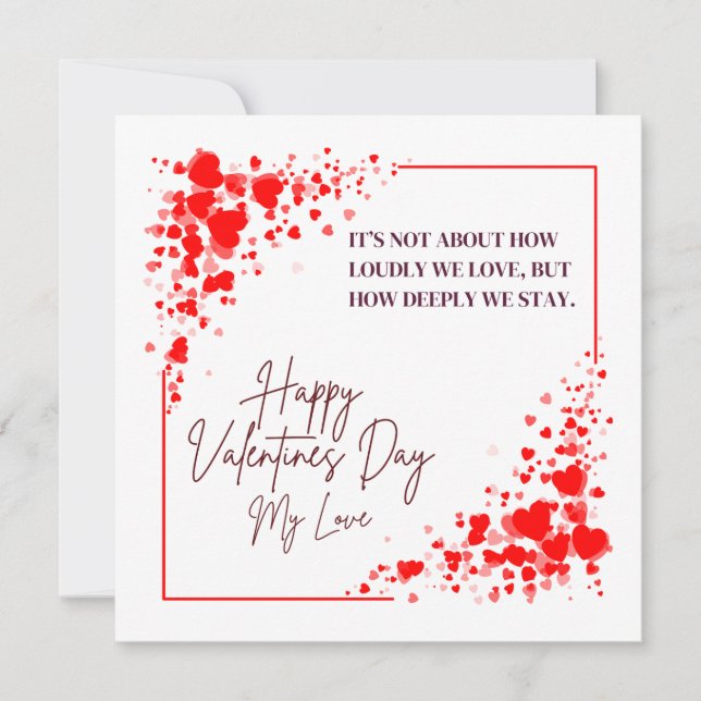 Carte de vœux de la Saint-Valentin Citation Restez (Devant)