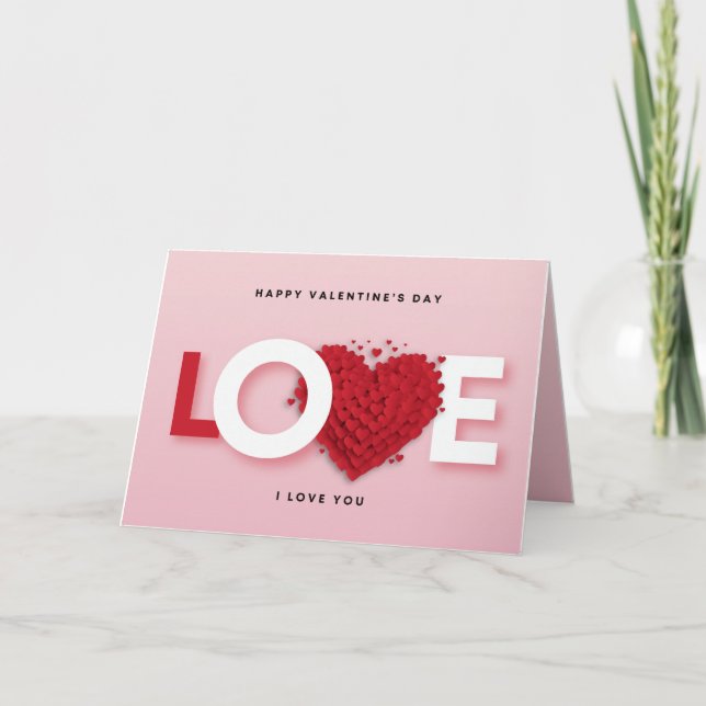 Carte de vœux de la Saint-Valentin – Cœurs d'amour (Devant)