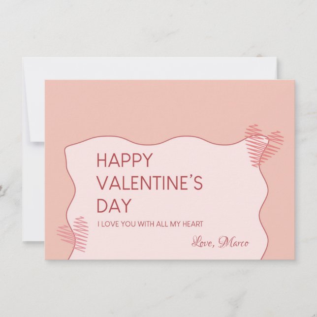 Carte de vœux de la Saint-Valentin douce (Devant)