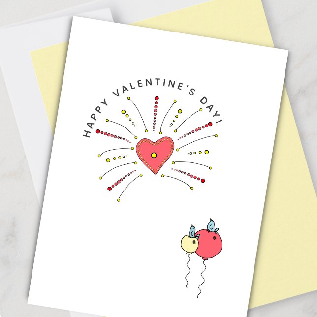 Carte de vœux de la Saint-Valentin Feux d'artifice (Créateur téléchargé)