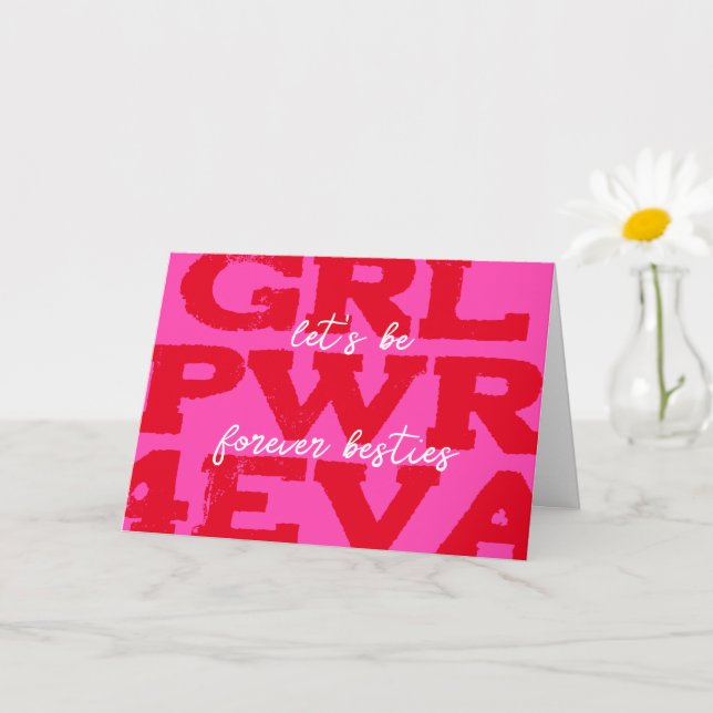 Carte de vœux de la Saint-Valentin Girl Power (Petite plante)
