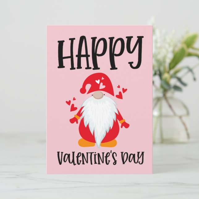 Carte de vœux de la Saint-Valentin Gnome Holiday (Debout devant)