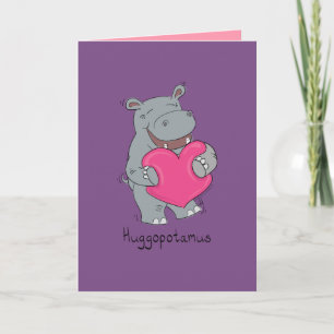 Carte de vœux de la Saint-Valentin Huggopotamus Hi