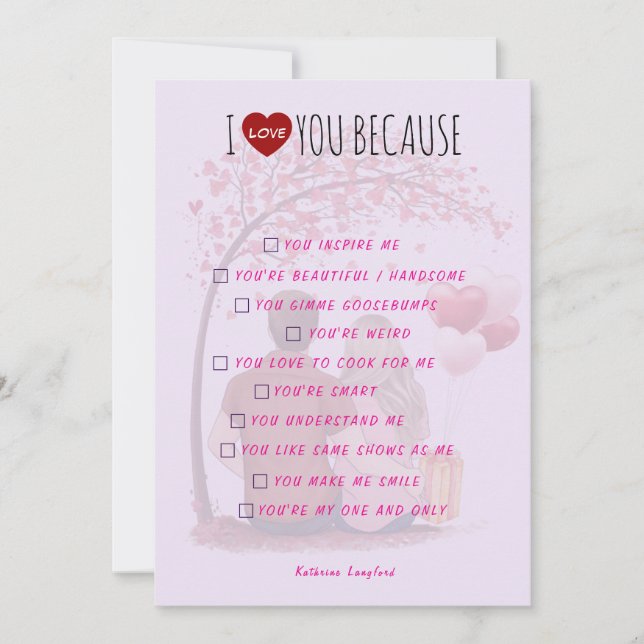 Carte de vœux de la Saint-Valentin - Je t'aime par (Devant)