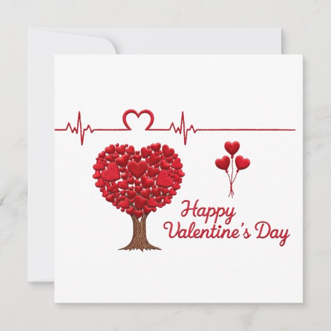 Carte de vœux de la Saint-Valentin Modern Heart Tr (Devant)