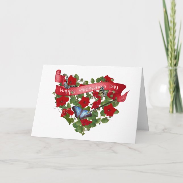 Carte de vœux de la Saint-Valentin papillon peint (Devant)