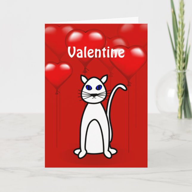 Carte de voeux de la Saint-Valentin pour chat (Devant)