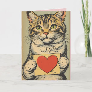 Carte de vœux de la Saint-Valentin pour chat tigré