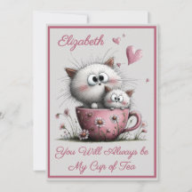 Carte de vœux de la Saint-Valentin pour chats très