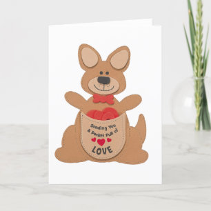 Carte de vœux de la Saint-Valentin pour les kangou