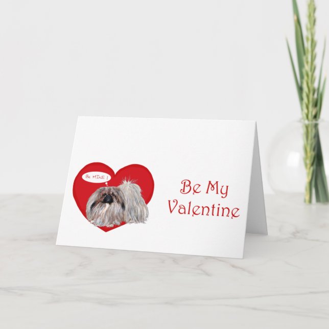 Carte de vœux de la Saint-Valentin pour Pékinois (Devant)