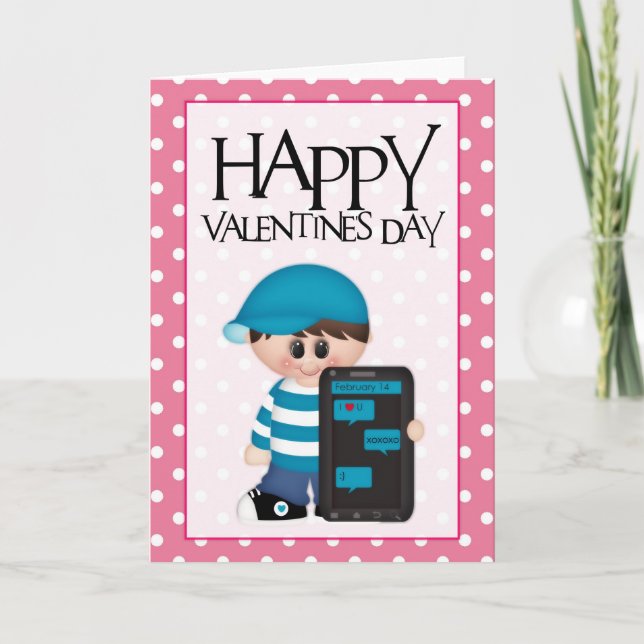 Carte de vœux de la Saint-Valentin pour petit garç (Devant)
