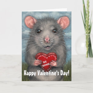 Carte de voeux de la Saint-Valentin Rat kmcorigina