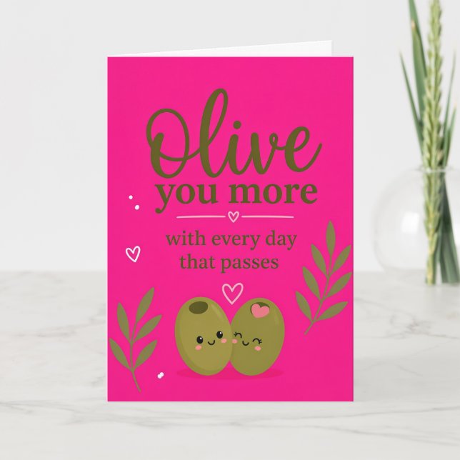 Carte de vœux de la Saint-Valentin Romantique Oliv (Devant)