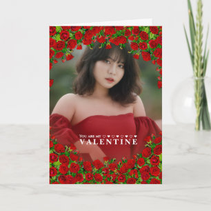 Carte de vœux de la Saint-Valentin rose rouge