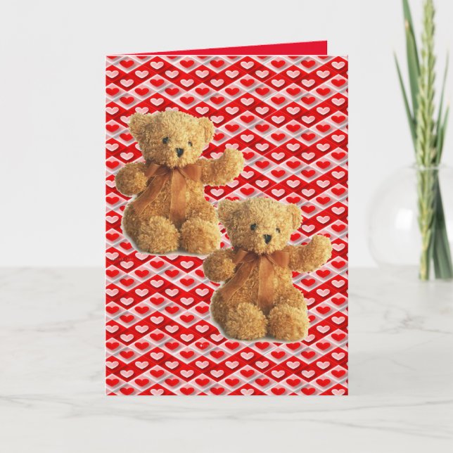 Carte de voeux de la Saint-Valentin Teddy Bear (Devant)