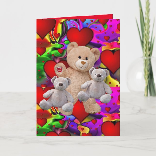 Carte de voeux de la Saint-Valentin Teddy Bear (Devant)