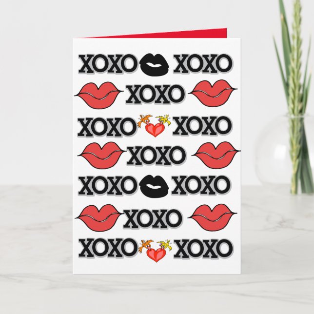 Carte de vœux de la Saint-Valentin Xoxo Cœurs (Devant)