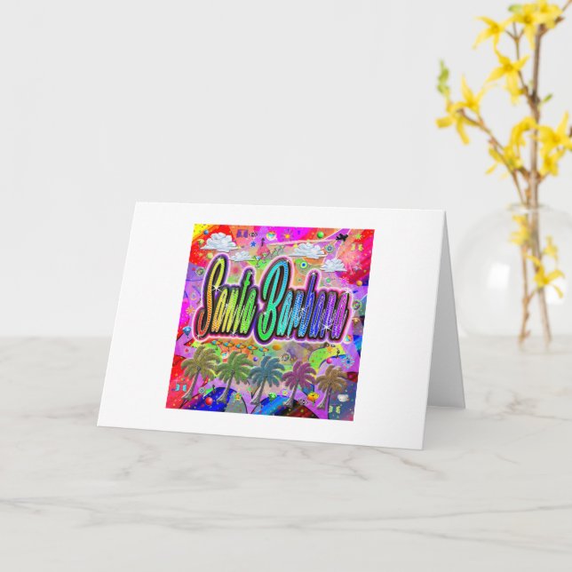 Carte de vœux de la vue de Santa Barbara (Fleur jaune)