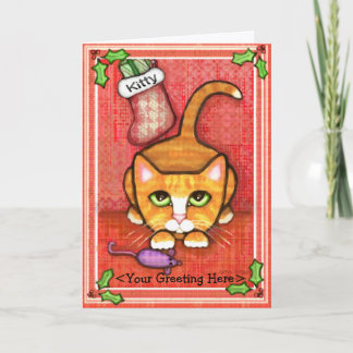 Carte de voeux de l'amoureux des chats de Noël