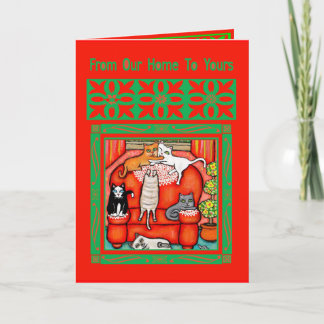 Carte de voeux de l'amoureux des chats de Noël