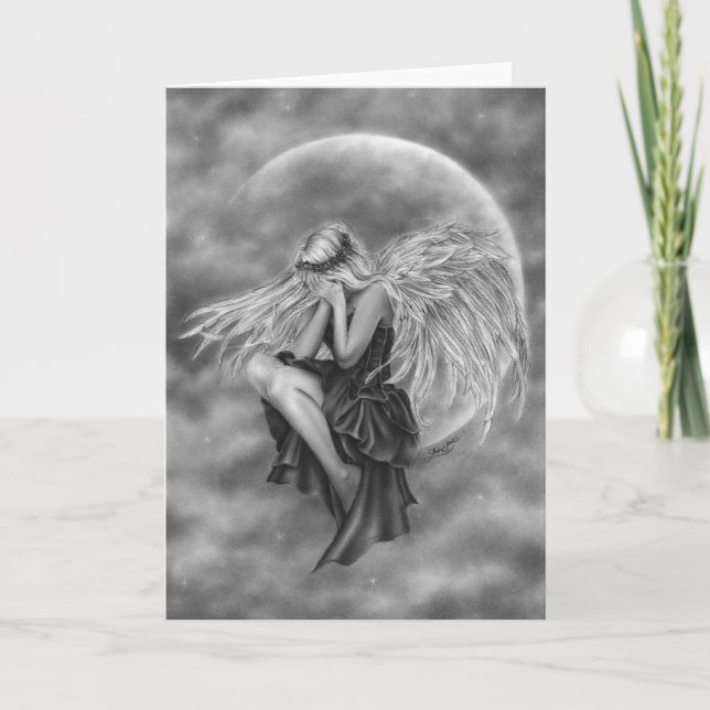 Carte de voeux de l'ange de la Lune de Plein (Devant)
